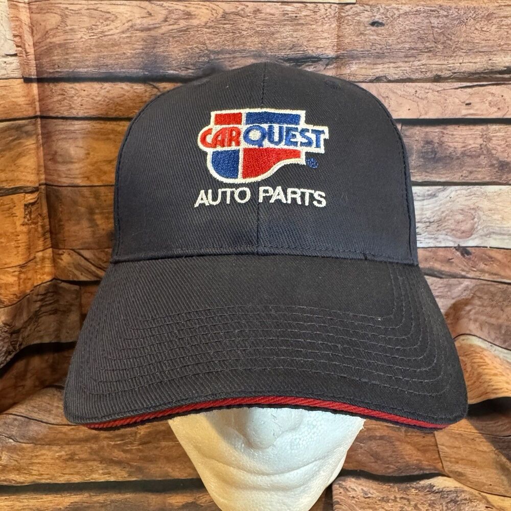Carquest Auto Parts Hat Cap Blue Embroidered Strapback Redline Slogan Employee